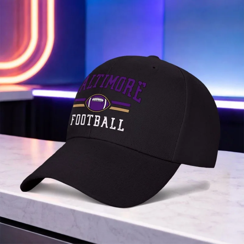 Baltimore Football Team Minimalist Printed Baseball Cap – Lightweight Unisex Sports Cap for Weddings, Parties, Festivals