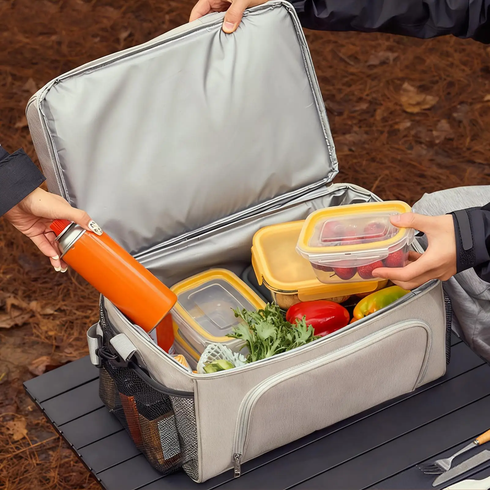 

30L Insulated Tote Bag Leakproof Thermal Cooler Bag for Grocery Shopping Beach Picnic, Waterproof Foldable Lunch Bag