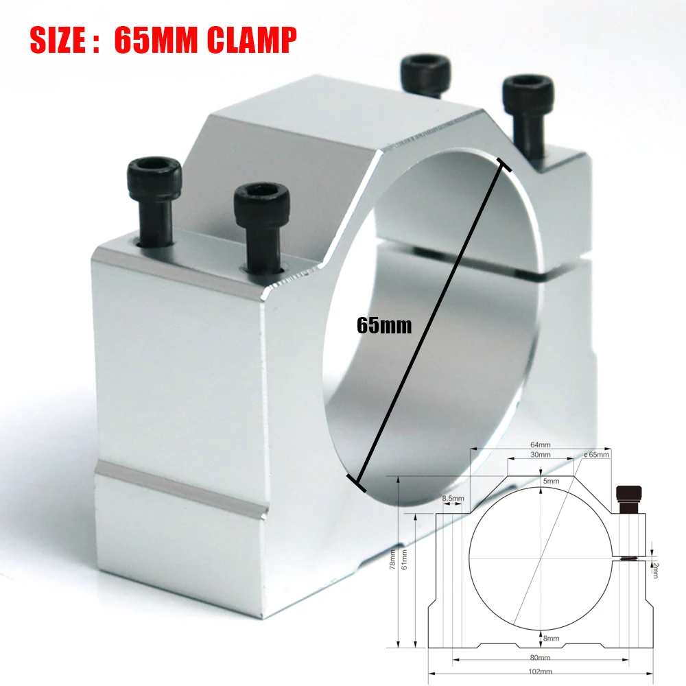 

CNC Spindle Clamp 45mm/52mm/65mm/80mm/100mm Spindle Motor Fixture CNC Motor Bracket.