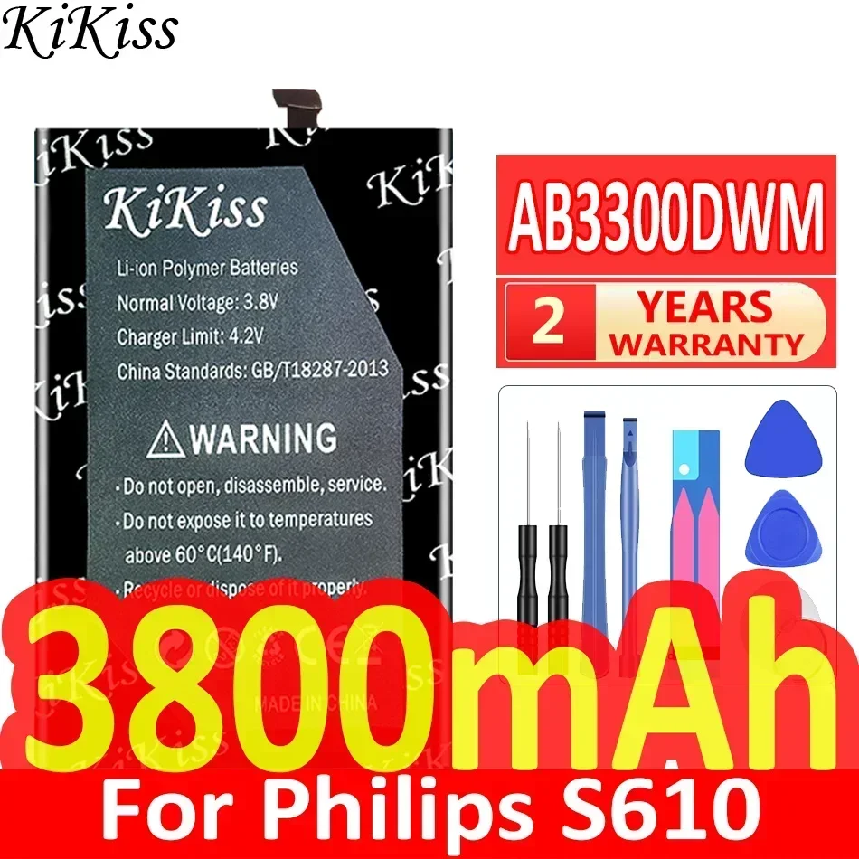 

Аккумулятор KiKiss 3800 мАч AB3300DWM для мобильного телефона Philips S610