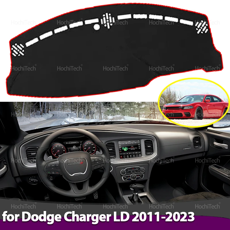 داش مجلس حصيرة ل شاحن دودج LD 7th الجيل 2011-2023 غطاء لوحة القيادة المضادة للانزلاق حصيرة حماية وسادة ظلة السجاد البساط