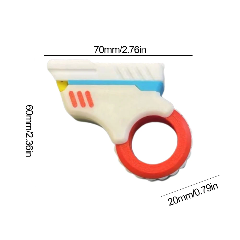 Jouets de bureau imprimés en 3D, réduction efficace du stress, anneau anti-stress en forme de pistolet, jouets anti-stress pour adultes, pour les personnes souffrant d'anxiété et de TDAH