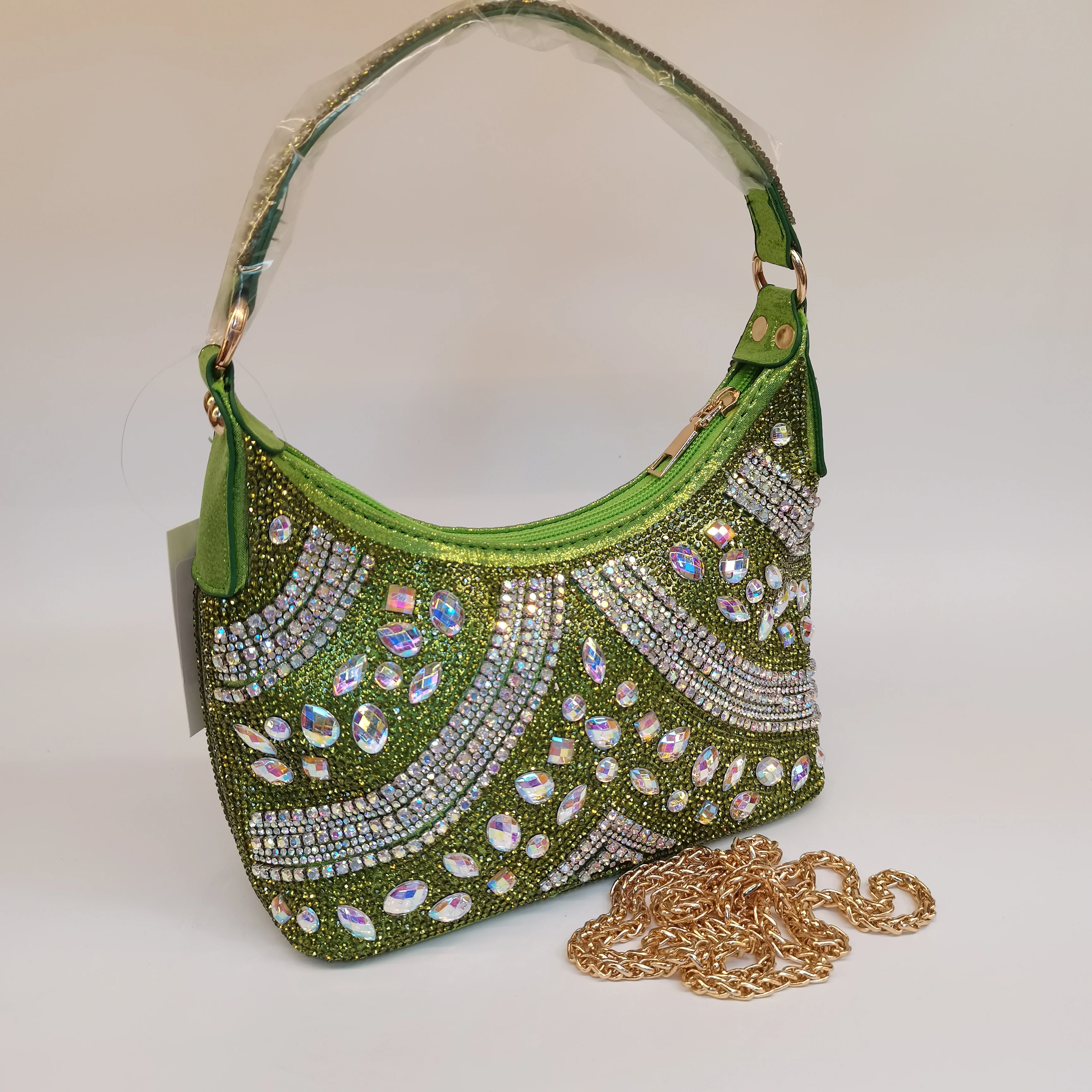 2024 New Women Shiny Rhinestone Dinner Bag for Party Wedding Full-Diamond Ladies Handbag Evening Bags Crossbody Bag  F1209-1
