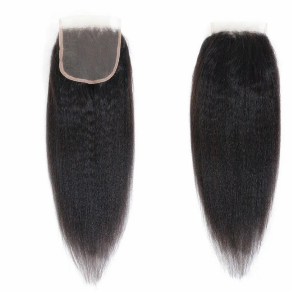 

Yaki Прямая застежка 4x4 Человеческие волосы Бразильская кружевная застежка Глубокие вьющиеся прямые объемные волны Кружевная застежка Remy Закрытие человеческих волос