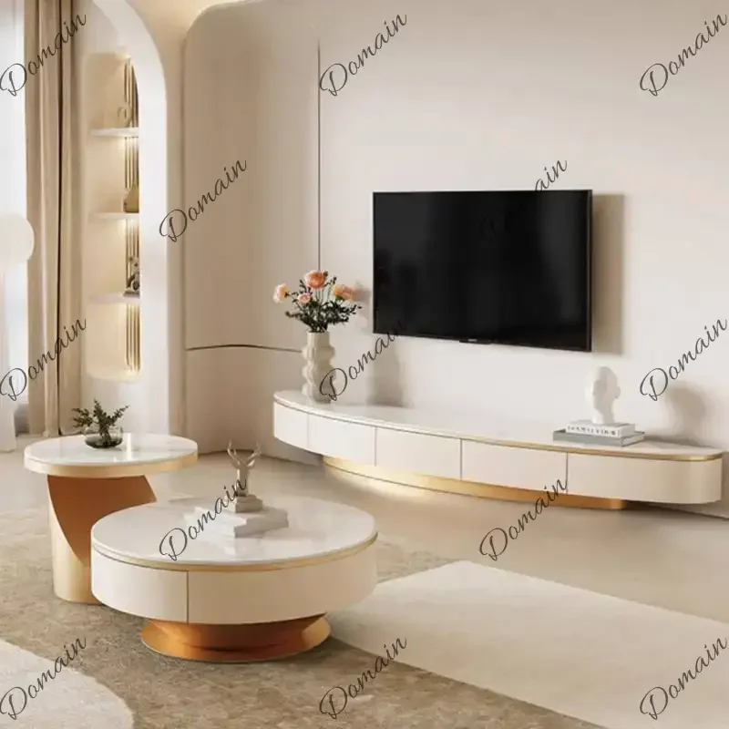 New Unique Beige Tv Cabinet Storage Beige Classic Floor Japanese Tv Stands Living Room Modern Long Mueble Para Tele Furniture Ho