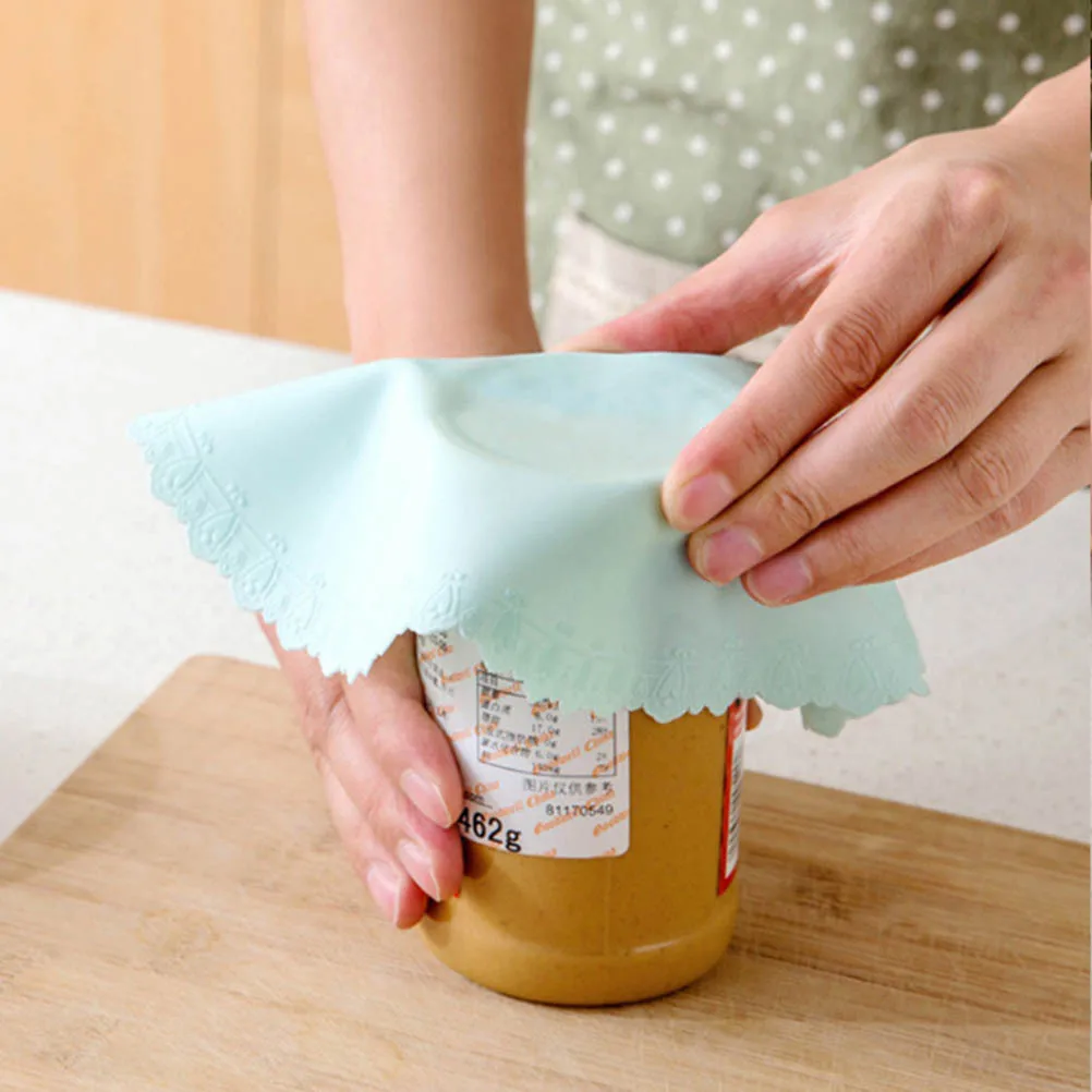 Silicone Stretch Lids Reusable Bpa-Free Food Covers With Suction Seal For Bowls Cans Microwave Oven Refrigerator Leak-Proof