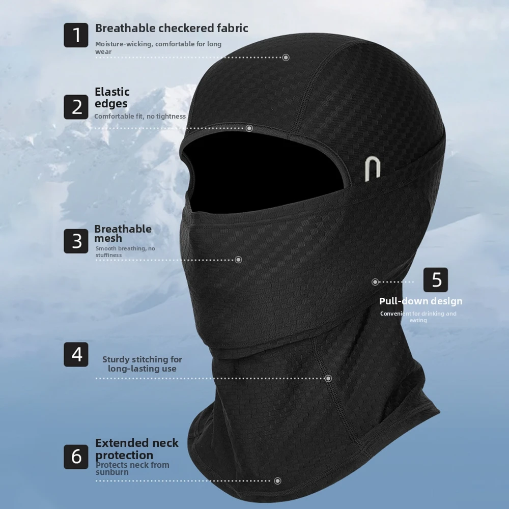 Quick Dry Balaclava Face Mask with Glasses Hole Ice Silk Full Face Mask Breathable Sun Protection Motorcycle Mask Riding Cycling