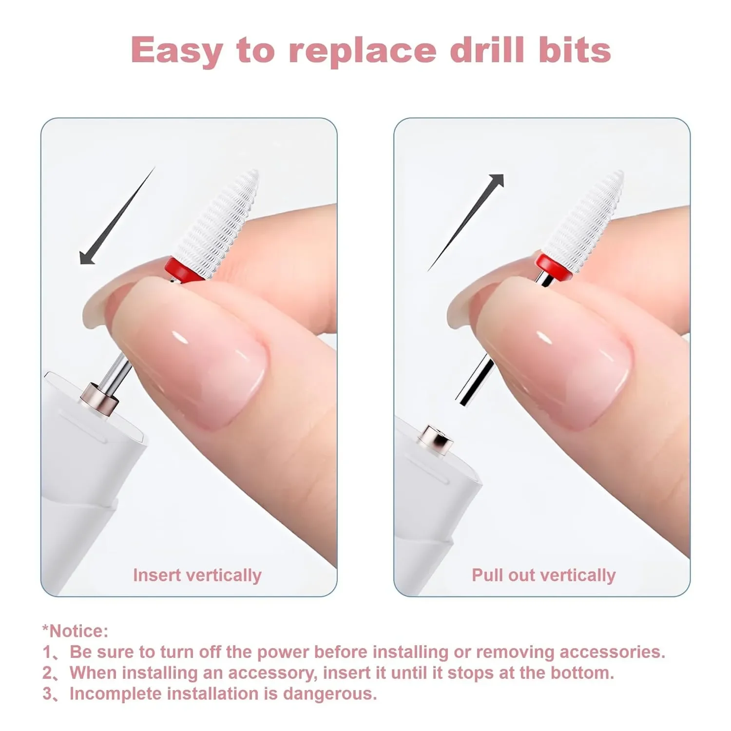 Taladro de uñas inalámbrico, Lima eléctrica profesional para Gel acrílico, inmersión en polvo, Kit de máquina de taladro portátil para manicura