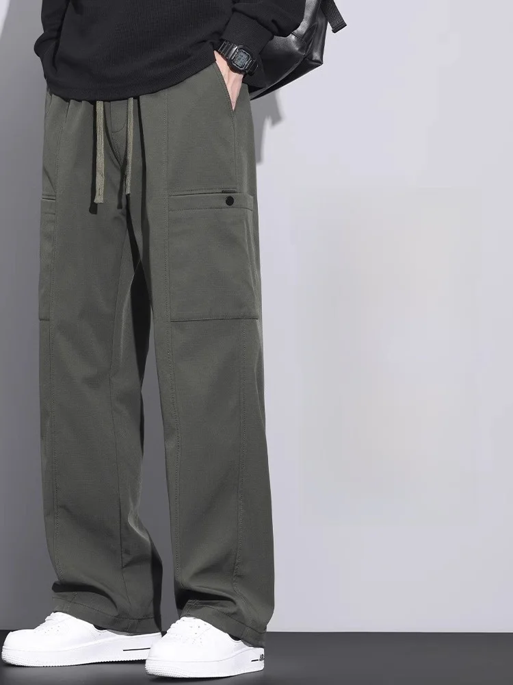 

American Sle Casual Workwear Pants Men's Loose Straight Leg Tactical Paratrooper Pants Trendy Autumn New Leisure Pants