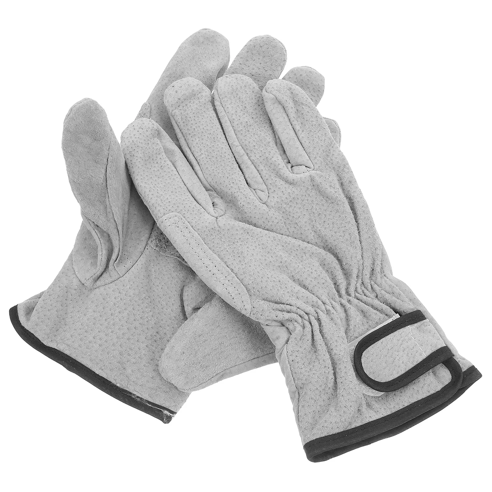 1쌍 보호용 용접 장갑 짧은 내열성 견고한 내마모성 건설 정원 가꾸기 바베큐 화재 안전 작업용