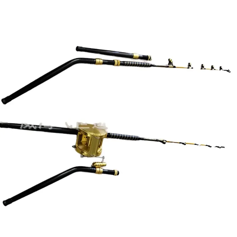 for DORISEA 80-100 lb Superhard Carbon Deep Sea Boat Tow Rod Bend Straight Handle for Slow Motion Sea Fishing Composite