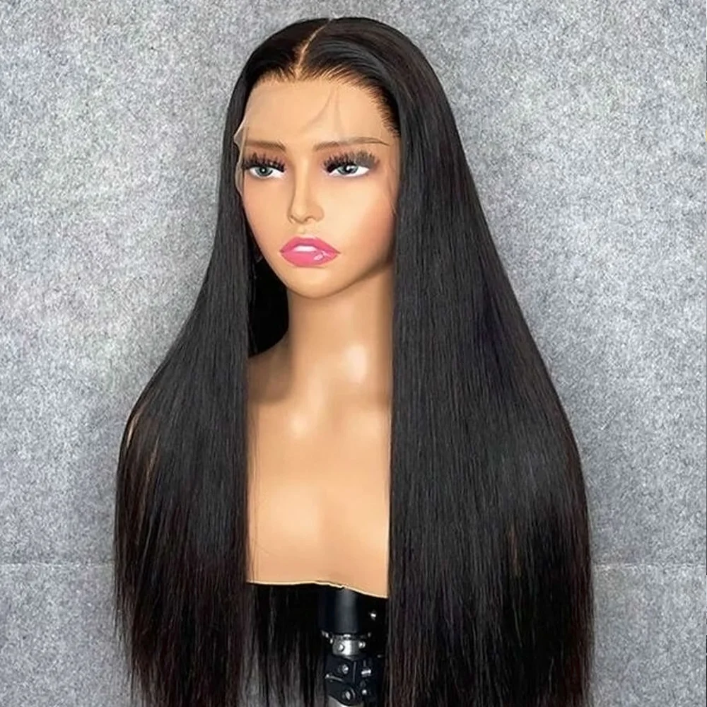 200% الكثافة 40 بوصة باروكة من شعر طبيعي 13x4 الدانتيل الشفاف الجبهة الباروكات شعر الإنسان شعر طبيعي مفرود شعر مستعار مع شعر الطفل