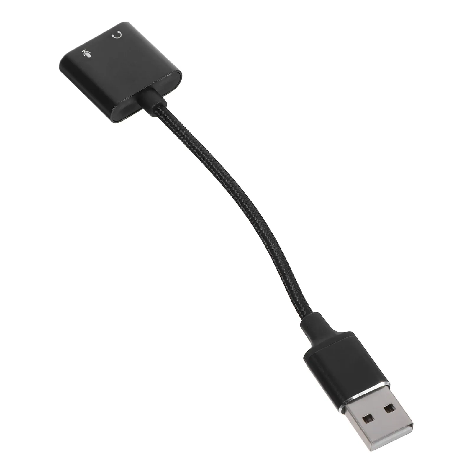 External USB Audio Interface Sound Card Adapter with Headphone Microphone Jack Splitter for Computer Laptop Tablet Stable Stereo