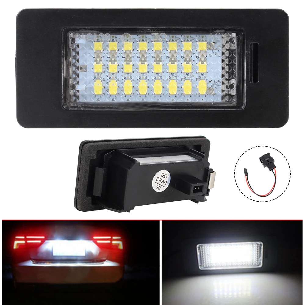 2pcs LED 12V 3W 8T0943021 For Audi A4 B8 A5 S5 Q5 TT VW PASSAT 5D R36 License Plate Number Light