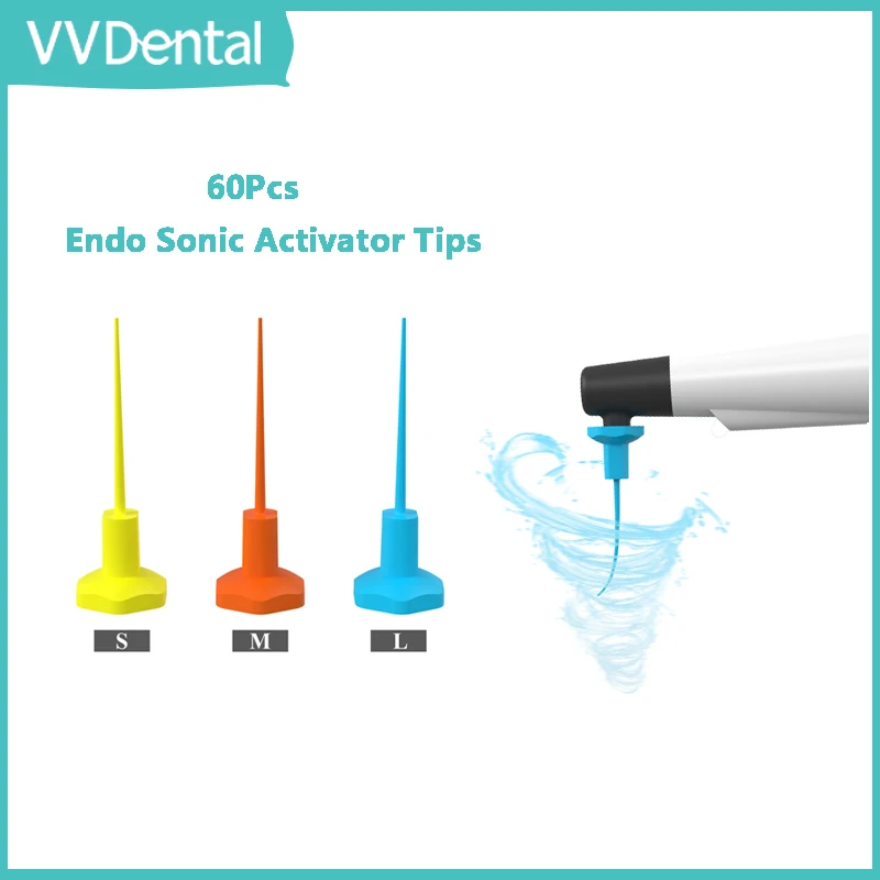 VVDental 60 PCS/Set Dental Sonic Irrigator Tips Endo Sonic Activator Tips For Root Canal Dental Endodontics Instrument