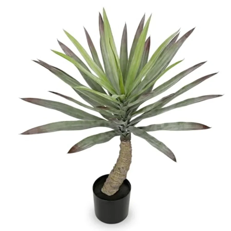 

Large Agave Plants Artificial 27.5in Tall Fake Potted Agave Plant Indoor Faux Succulent Tropical Plants for Home Office Room Ba