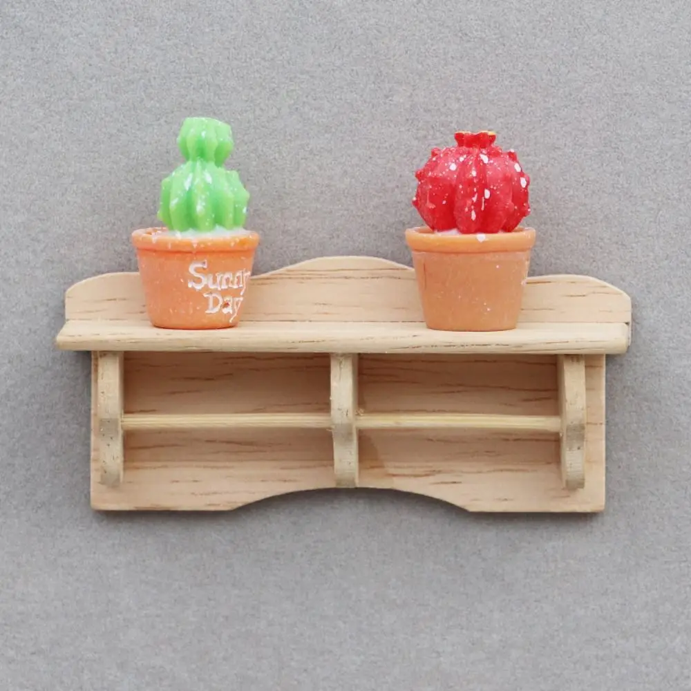 Wooden Dollhouse Storage Rack Miniature Doll Furniture Dollhouse Wooden Hanging Cabinet Towel Rack Hanging Shelf