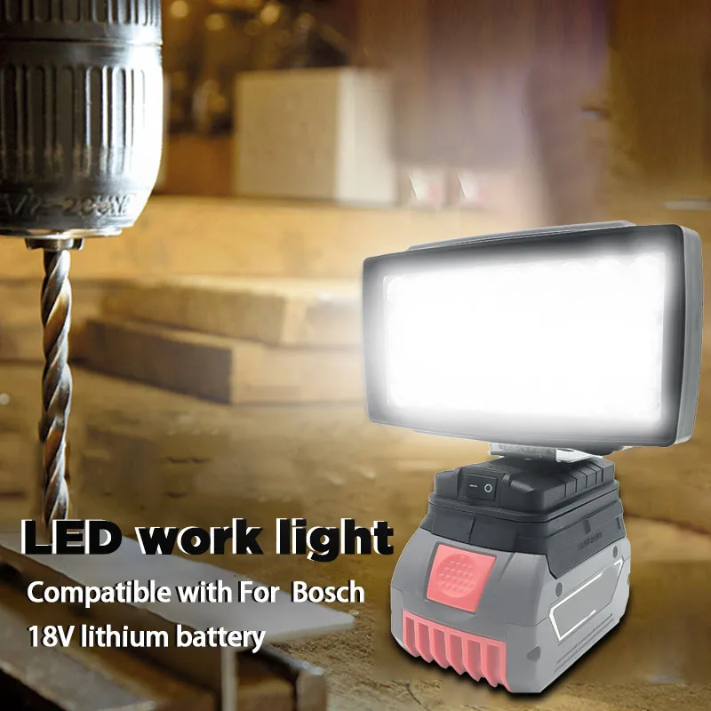 36 Beads Car LED Work Light Flashlight Electric Torch Spotlight USB Power Bank Lamp For Bosch 18V BAT609 BAT618 Li-ion Battery