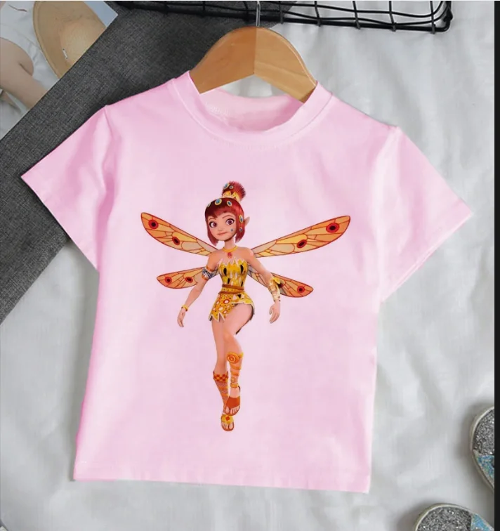 Hot Sell Tshirt Girls Kids Clothes The Mia And Me Elf Print T Shirt Cute Children Clothing Summer Fashion Tops