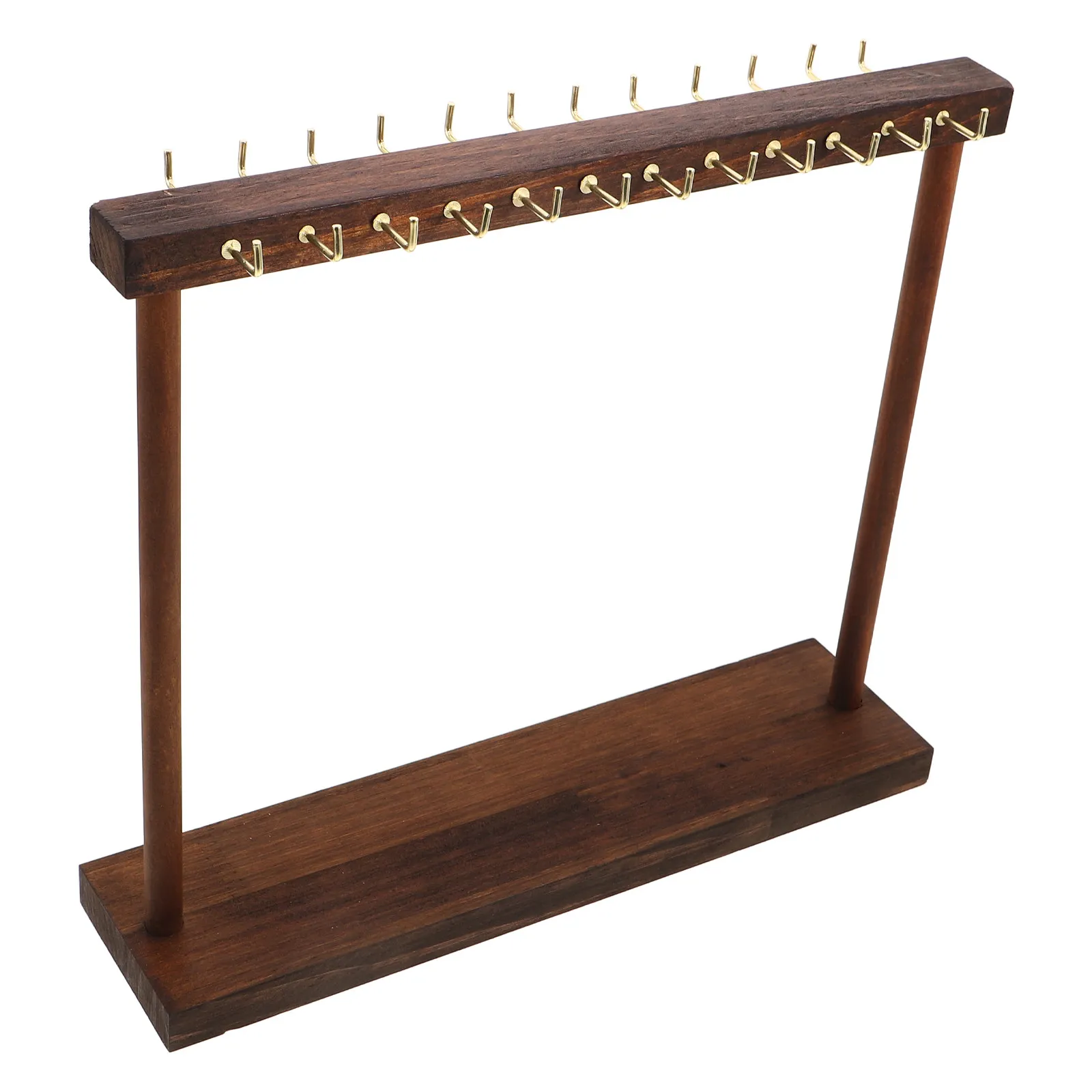 

Countertop Necklace Display Stand Wooden Jewelery Showing Shelf Necklaces Earrings Hangers For Retail Store Jewelry Organizer