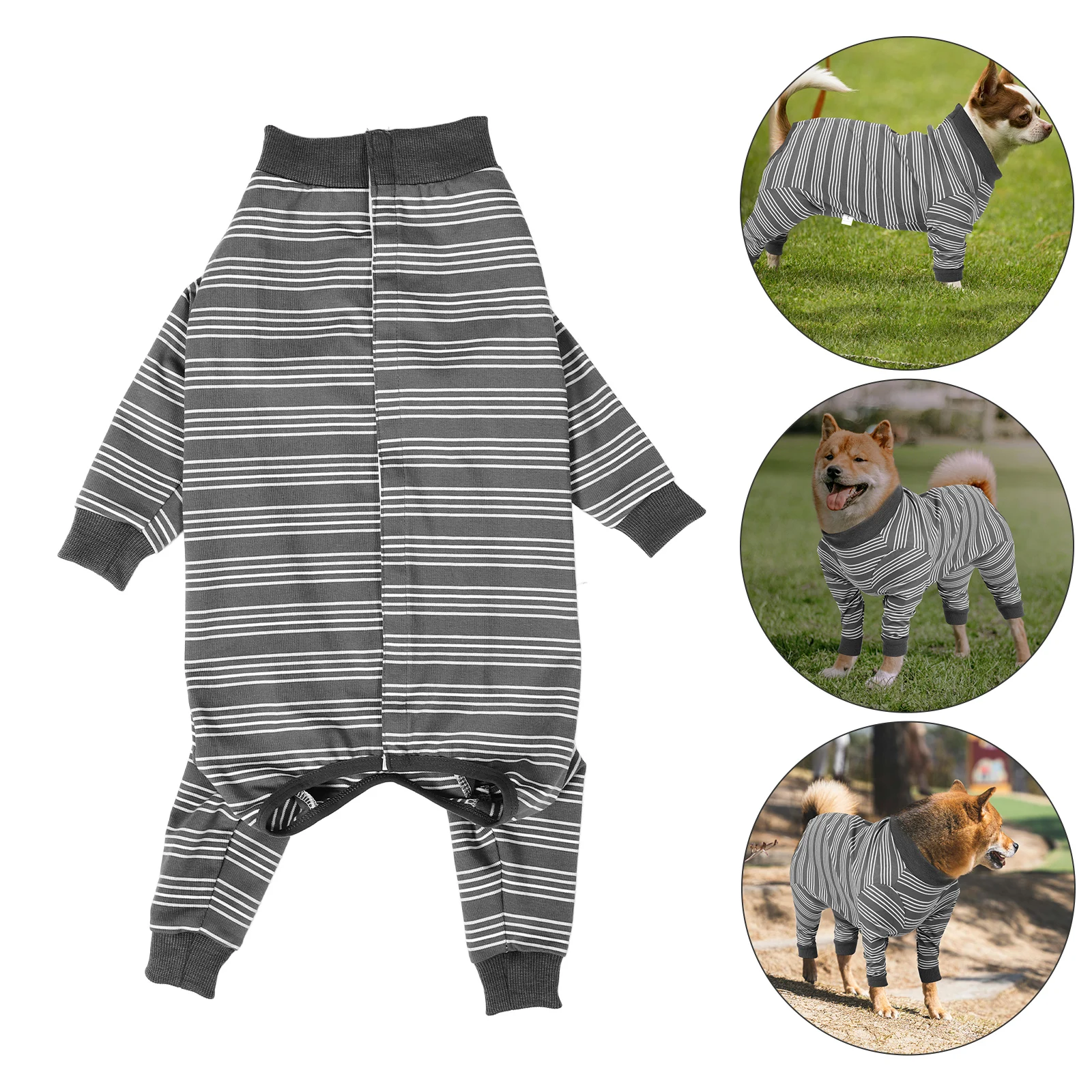 

Recovery Suit Small Dog Clothes Post Surgery Protection Anti-Shedding Pet Hair Prevention Shirt Comfortable Body Suit Grey
