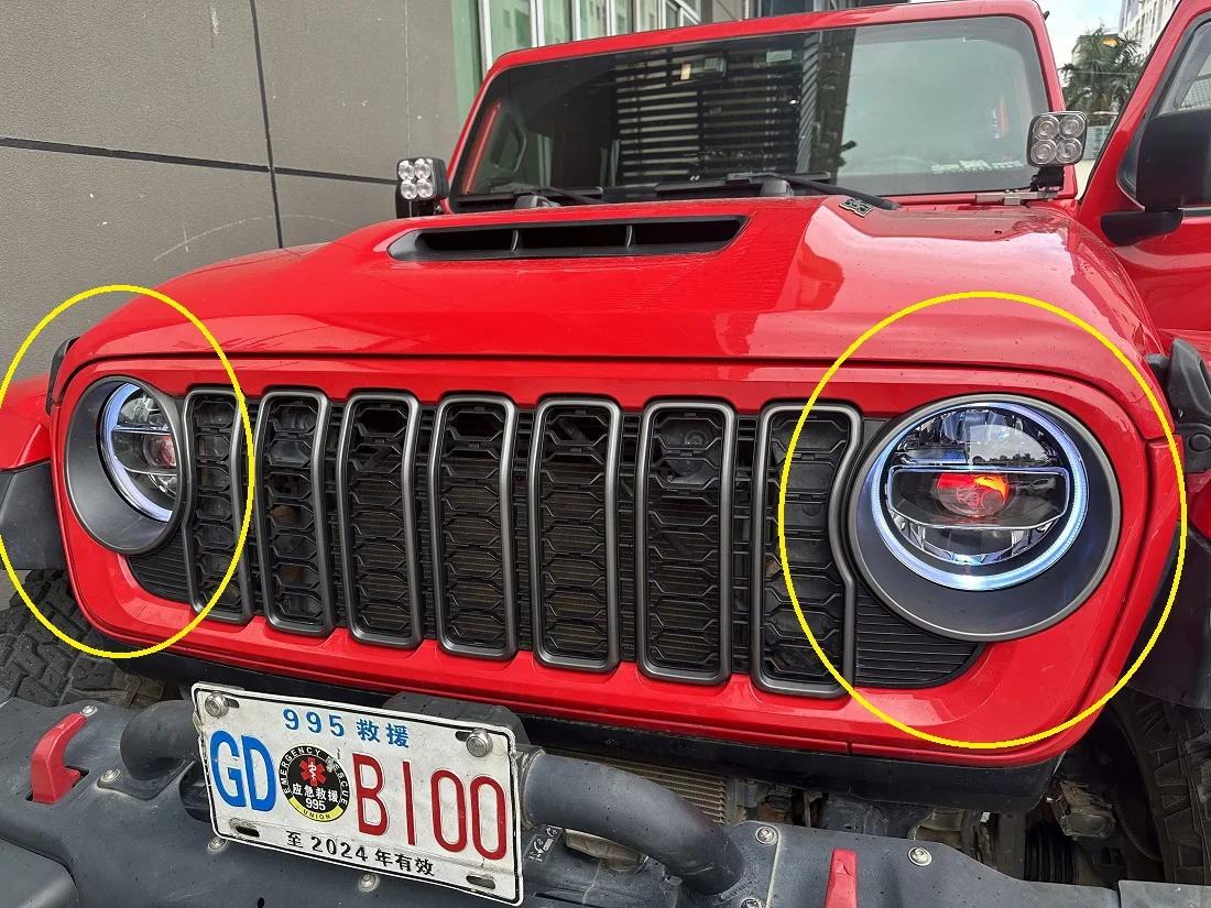 

New Hellcat Led Headlights with RGB Ring Head Lamp Phone Controls Color Circle for Jeep for Wrangler JL JT LantSun JL1312