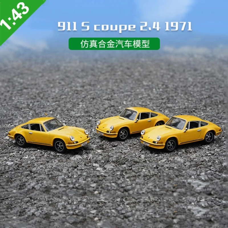 Diecast 1:43 Scale 911 Coupe 2.4 1971 DEA Model Alloy Car Finished Product Simulation Series Toy Automobile Souvenirs Collection