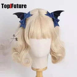 Fabric material Harajuku Gothic Lolita Y2K girl hairgrips bat Hairpin clip Devil Hair Clip Halloween headwear Bow hair accessory