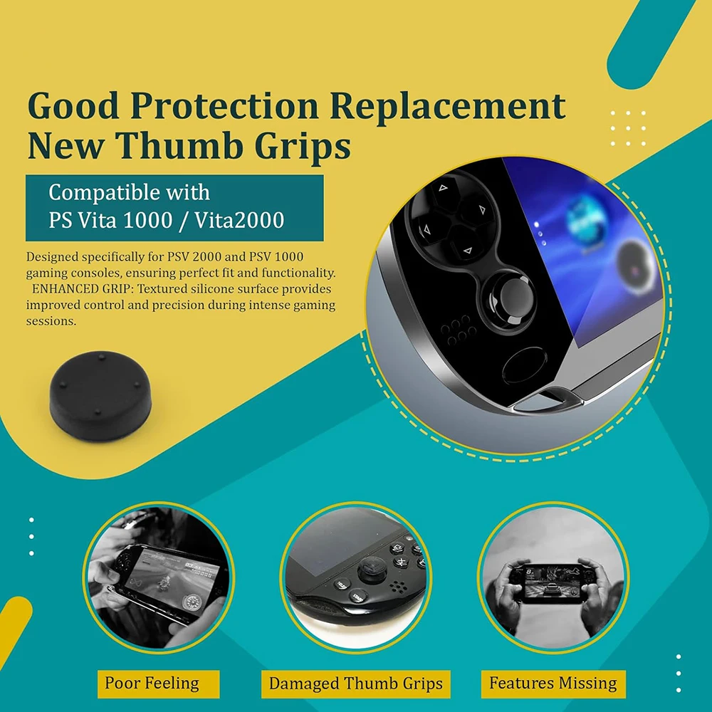 7 In 1 Silicone Anti-slip Thumbstick Grip Cap Joystick Analog Protectoive Cover For Psvita PS Vita PSV 1000/2000 Slim Console - view 4