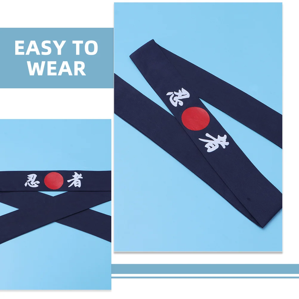 2Pcs Chef Headband Japanese Style Breathable Cloth Wide Headbands for Cooking Karate Sushi Workout Yoga Men Women