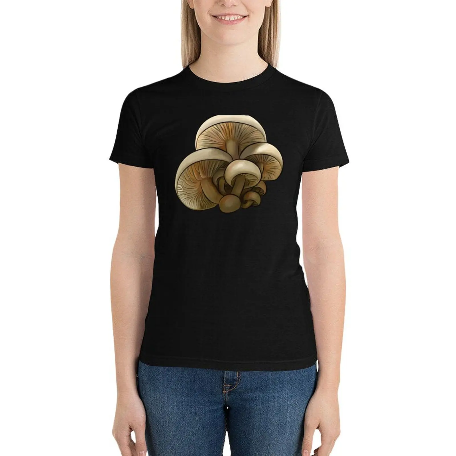 Mushroom family T-Shirt animal print shirt for girls vintage clothes Short sleeve tee Woman clothes