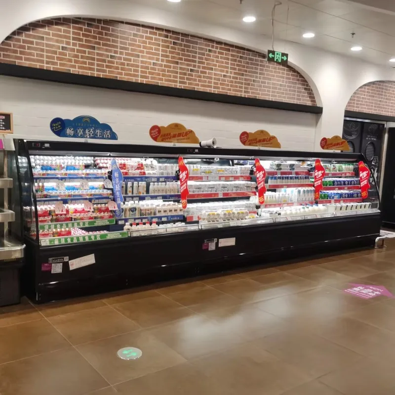 Customize Vertical Refrigeration Equipment Open  Refrigerated Display Case Upright Open Chiller