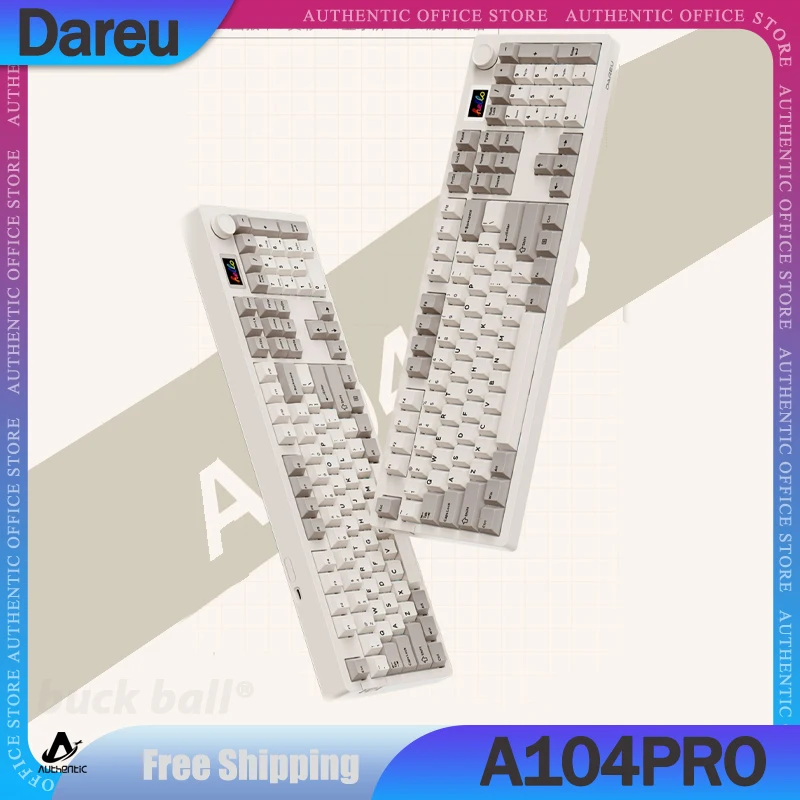 

Dareu A104Pro Mechanical Gamer Keyboard With TFT 104Key Screen Hot Swap PBT Keycaps Wired Keyboard Pc Plate Gaming Keyboard Gift