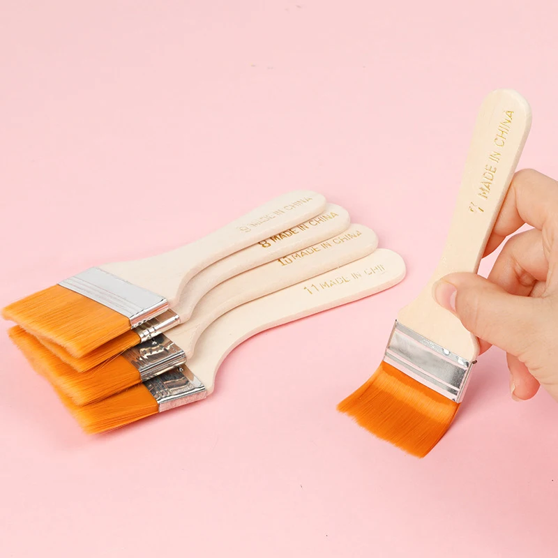 New 12pcs Nylon Paint Brush Set High-Quality Synthetic Bristles Wooden Handle For Acrylic Oil Watercolor Drawing Art Supplies