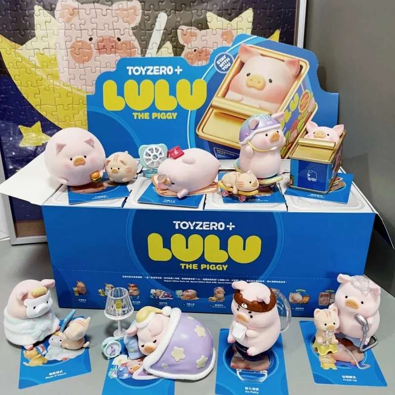 Anime Cute Lulu Pig Associated Daily Blind Box Piggy Figure Doll Surprise Bag Room Ornament Collection Model Toys Kids Gift