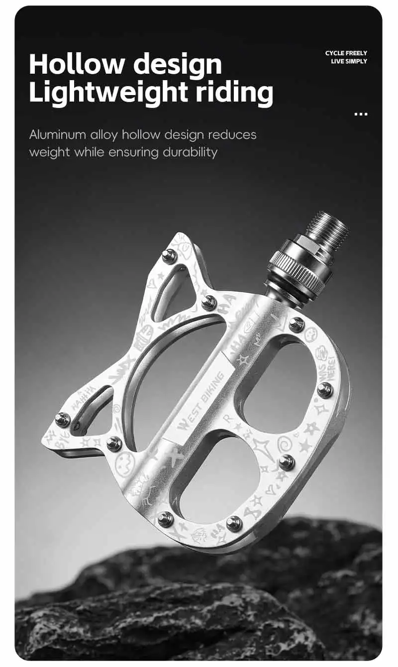 WEST BIKING Schnellspannpedale für Falträder, Katzenform, Aluminiumlegierung, rutschfeste Pedale, Fahrradzubehör für Frauen und Mädchen – Detail 18