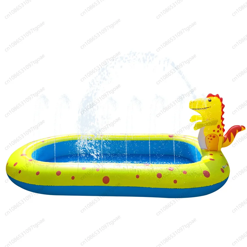 Kids 3-in-1 Inflatable Dinosaur Sprinkler Pool Outdoor Backyard Splash Pad Swimming Water Toys