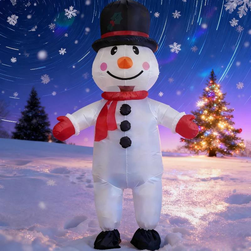 

Christmas Inflatable Snowman Costume Funny Blow Up Snowman Outfit Xmas Party Cosplay Holiday Christmas performance costume prop