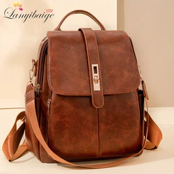 High Quality PU Leather Backpacks Girl Luxury Designer Knapsack High Quality Women Backpack Large Capacity Travel SchoolBag Sac