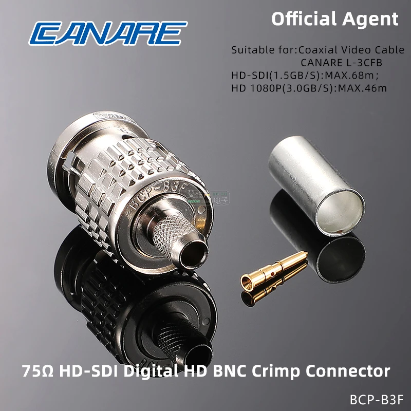 CANARE 75ohm HD-SDI BNC Connector Plug solder-free BCP-B4F BCP-B5F