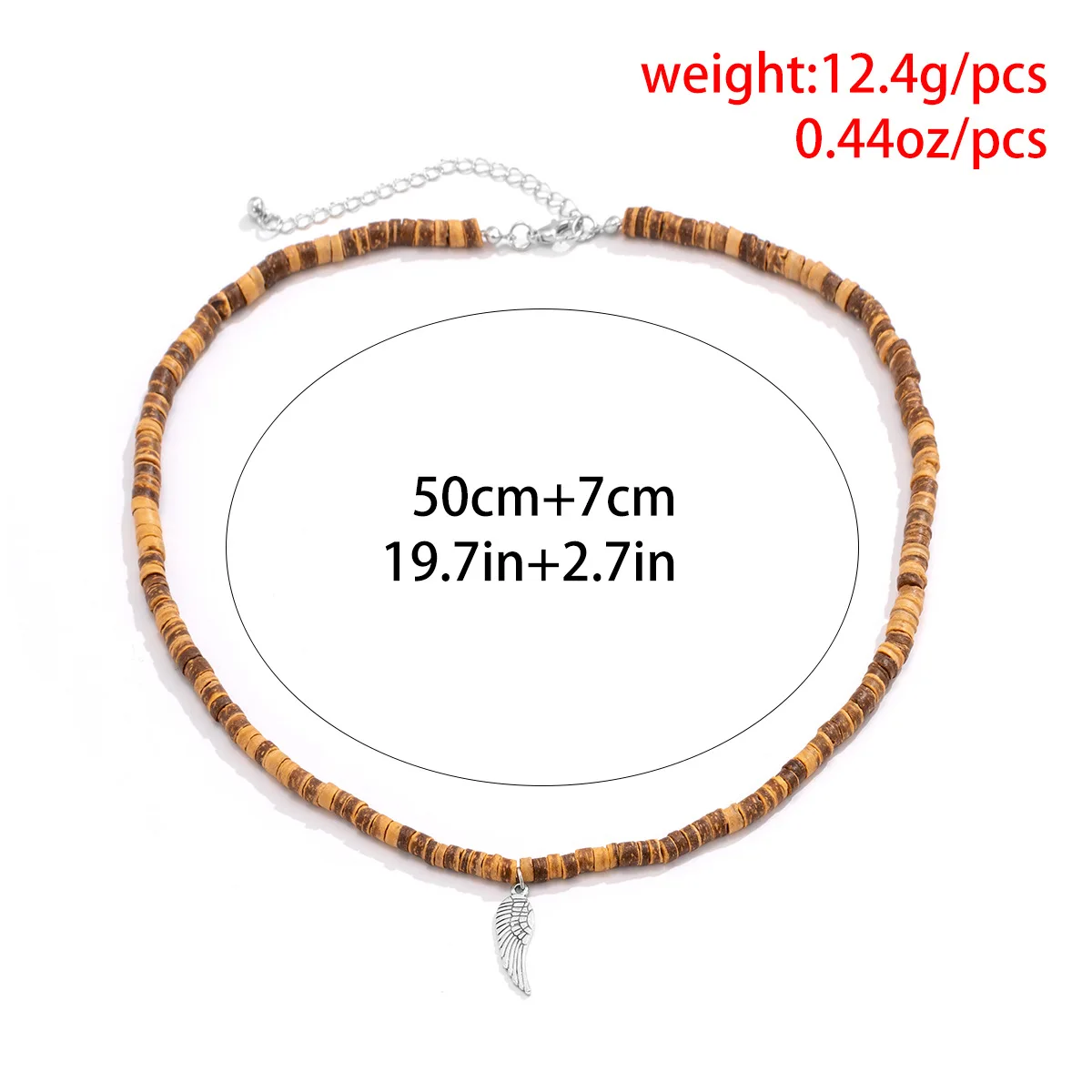 Men\'s African Necklace Men African Beaded Jewelry Wing Pendant Surfer Necklace Gifts For Men Wooden Beach Necklace