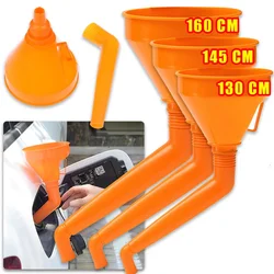 130/145/160CM Fuel Funnel with Filter Gasoline Engine Oil Funnel Refueling Moto Car Long Mouth Funnels Car Repair Filling Tool