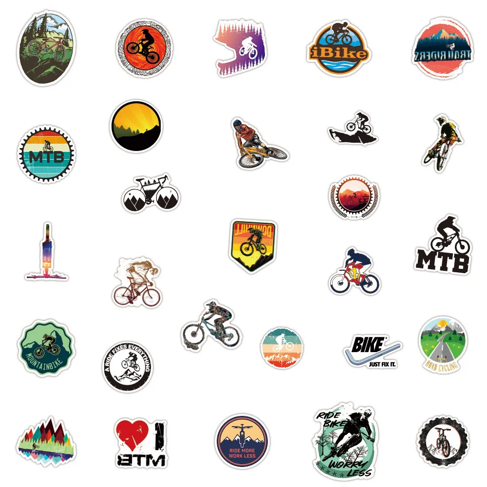 10/30/50PCS MTB Mountain Bicycle Waterproof Stickers Skateboard Laptop Motorcycle Luggage Bike Car Cool Graffiti Sticker Decals