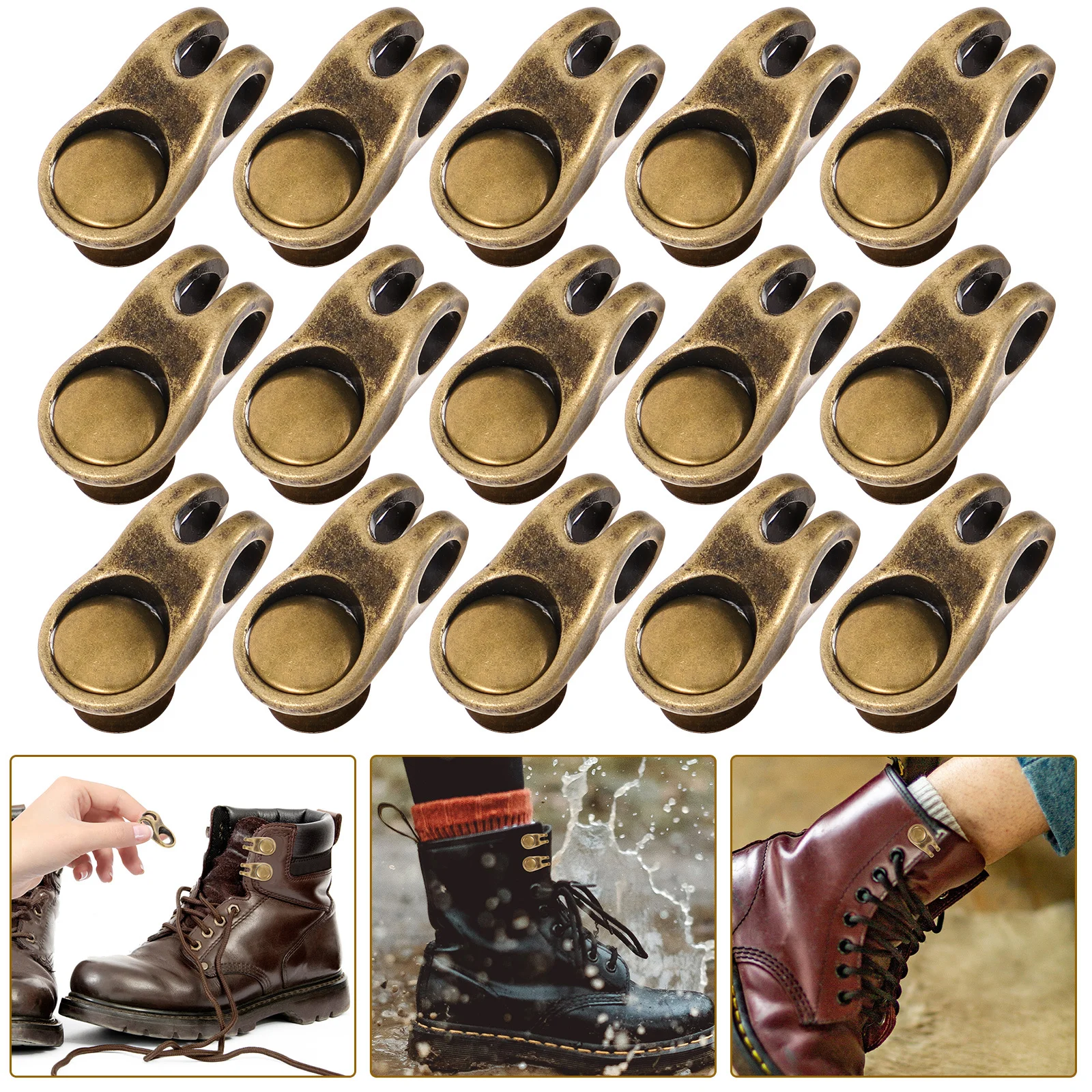 20 piezas hebillas de cordón de zapato, gancho de cordón de zapato de Metal para manualidades Diy, botas de escalada, suministros de reparación, conector de hebilla de zapatos de bota