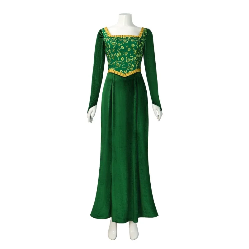 Shrek Cosplay Costume Anime Princess Green Dress Fiona Dress Shrek Cosplay Costume Women Sexy Velvet Halloween Carnival Clothes