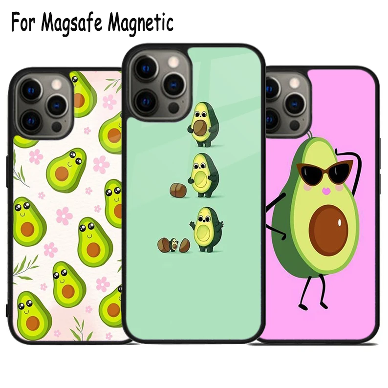 Avocado Wireless Charge Magsafe Phone Case For iPhone 15 16 14 13 11 12 Pro Max Plus Magnetic Bumper Cover