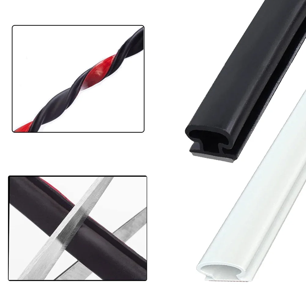 Door Seal Sealing Strip Security Door 19.7Feet Door Black Seal Strip Door Silicone Rubber Soundproofing Hardware