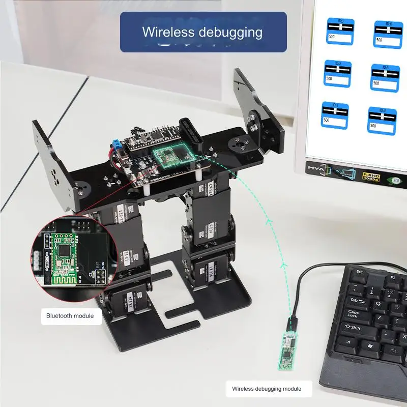 Hiwonder LS-6B Open Source Cross-legged Robot 6 Degrees of Freedom STM32 Bipedal Racing