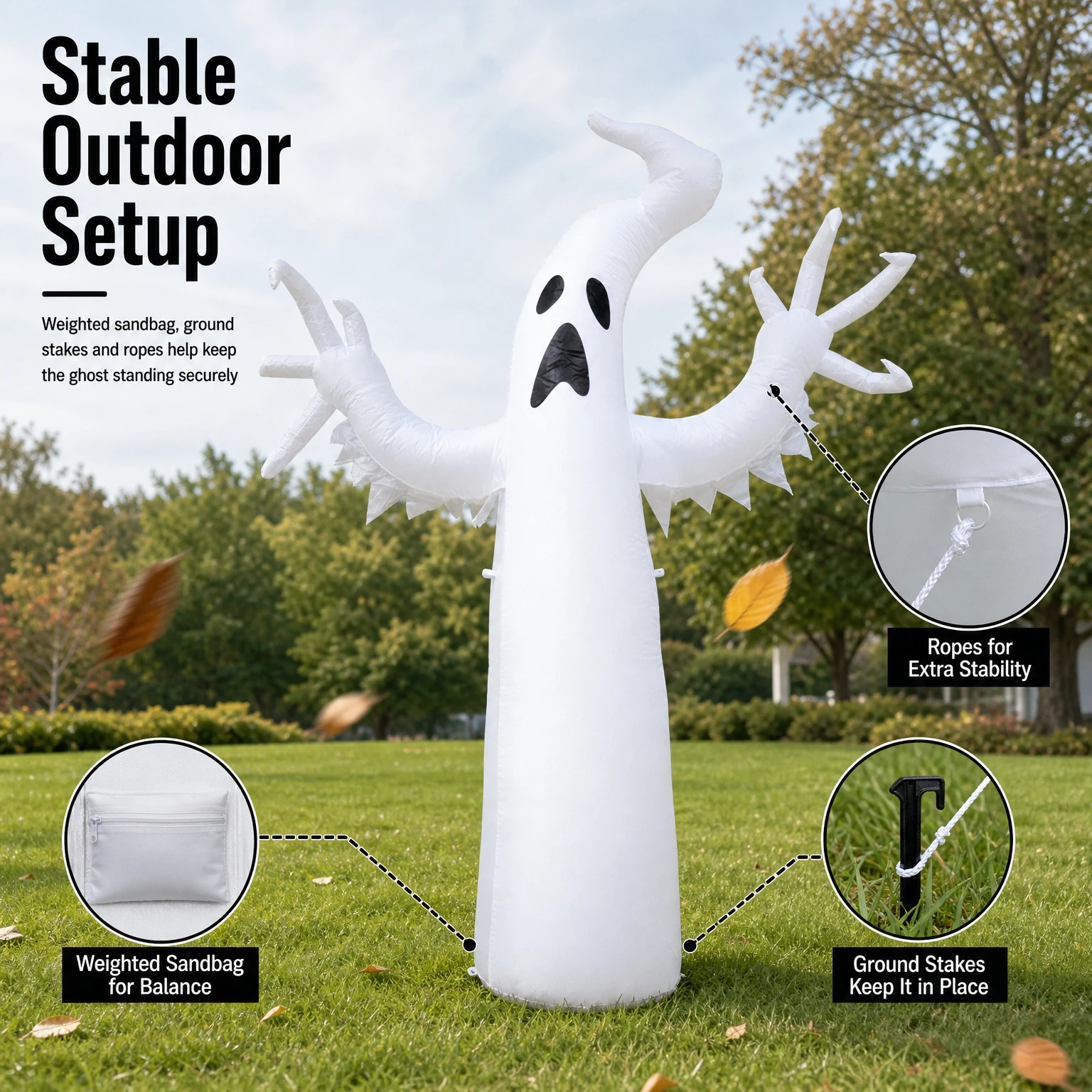 Large Inflatable Halloween Ghost 5