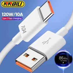 NNBILI 10A 120W Super Fast Charging USB Type C Cable for Huawei P60 USB-C Phone Data Cord for Xiaomi 14 Redmi Oneplus 11 POCO